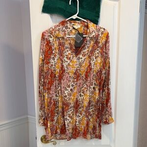 NWT Jane and Delancey Red and Yellow Floral Blouse